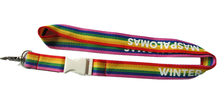 double layer nylon lanyard with plastic hook