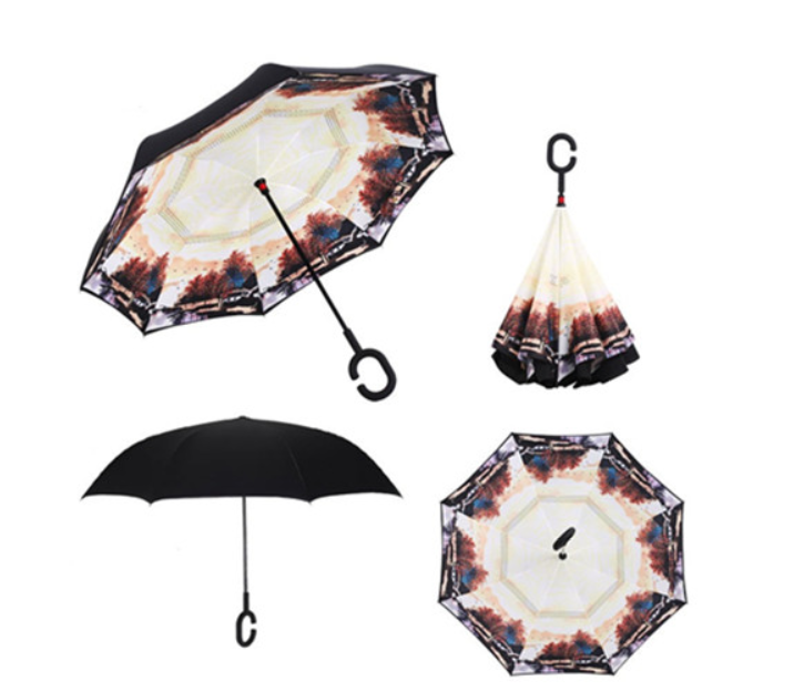 sublimation waterproof reverse inverted umbrella