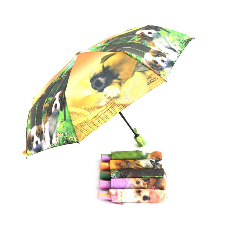 Printed auto folding umbrella